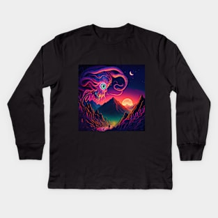 Huge one-eyed monster in the sky - Mind Blowing Moment #1 Kids Long Sleeve T-Shirt